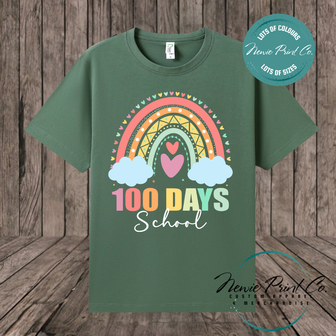 100 Days of School Rainbow - 100 Days of School T-shirt Adults