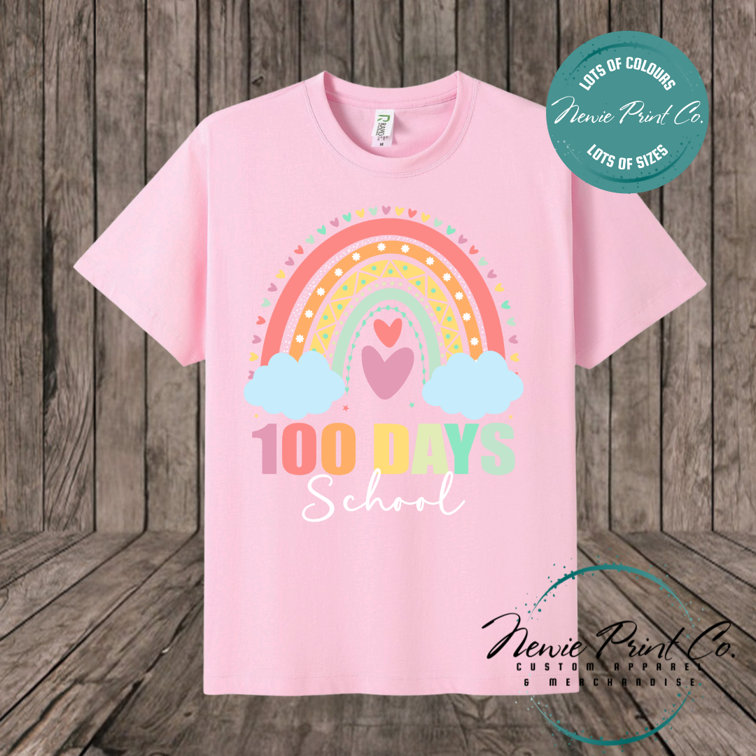 100 Days of School Rainbow - 100 Days of School T-shirt Adults