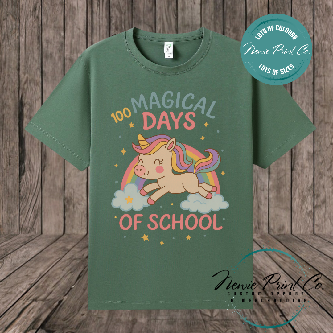 Celebrate 100 Days of School with custom t-shirts! Personalised with names, printed on premium cotton. Fast shipping Australia-wide.