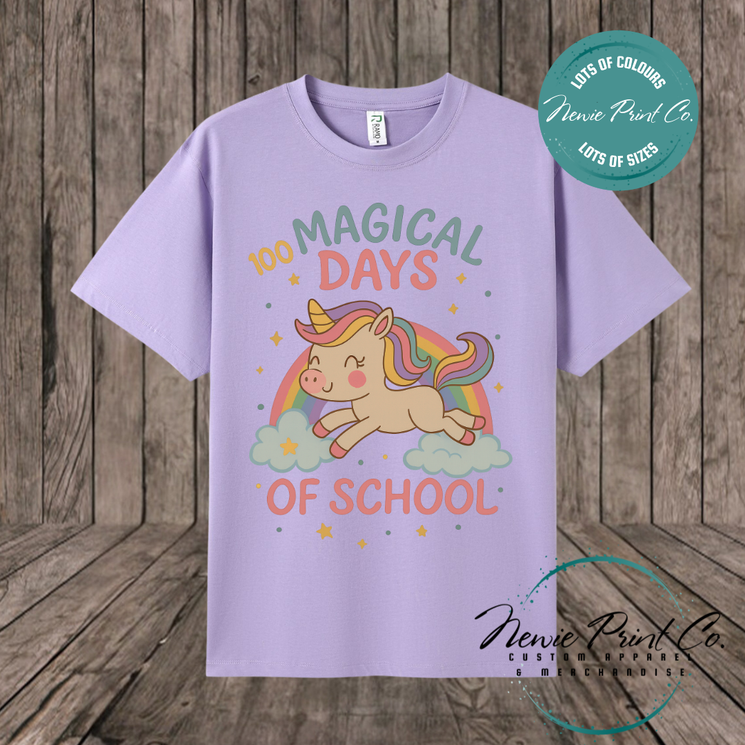 Celebrate 100 Days of School with custom t-shirts! Personalised with names, printed on premium cotton. Fast shipping Australia-wide.