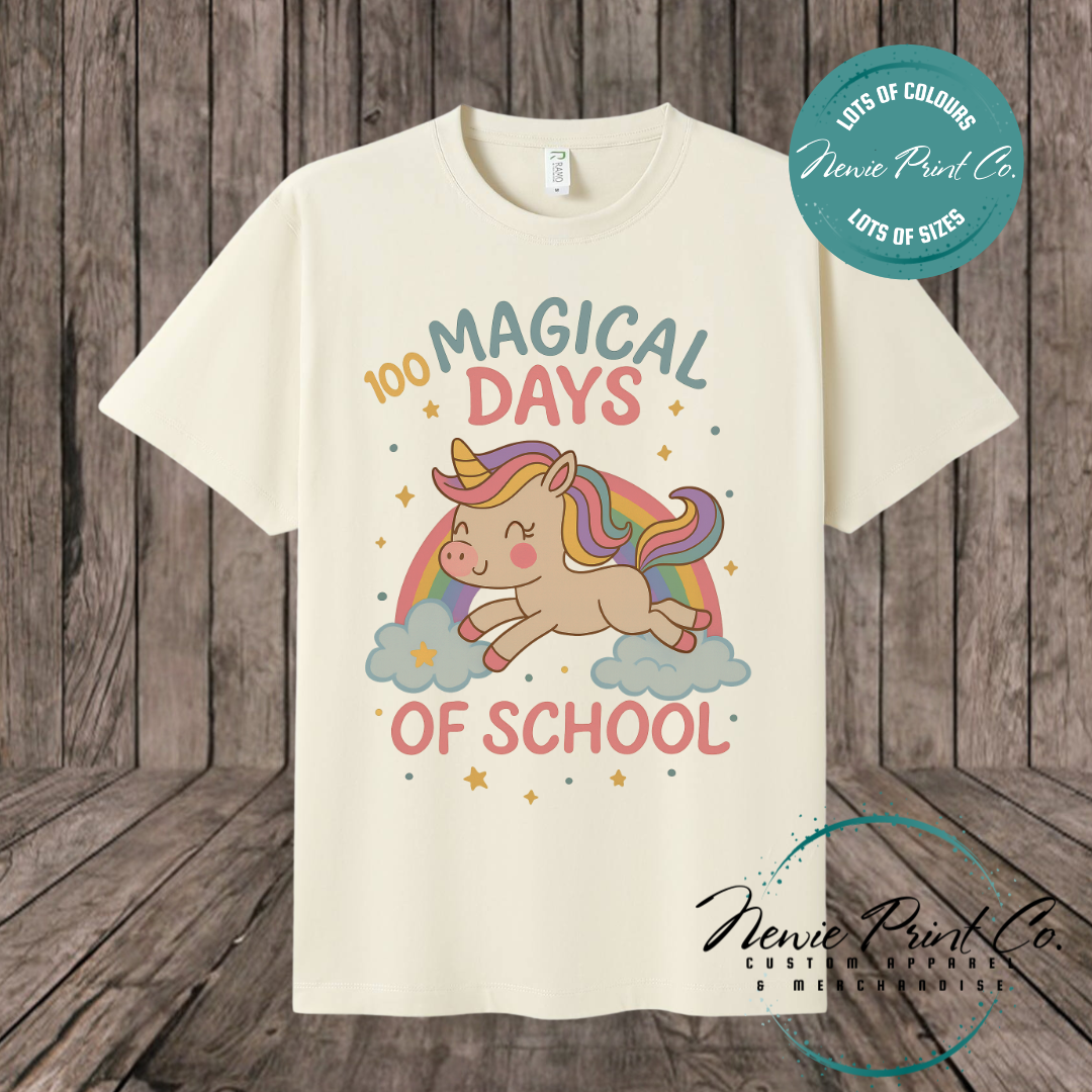 Celebrate 100 Days of School with custom t-shirts! Personalised with names, printed on premium cotton. Fast shipping Australia-wide.
