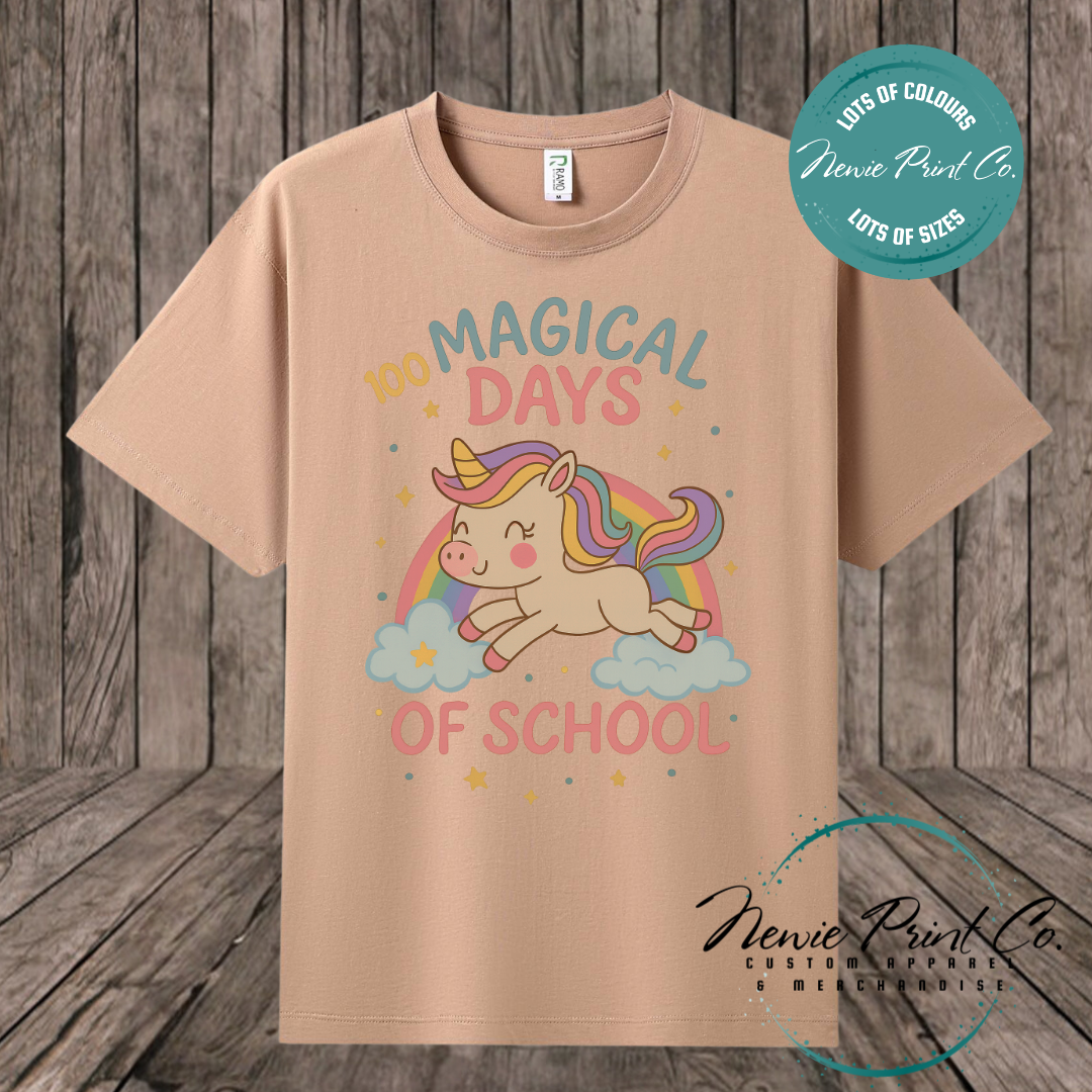 Celebrate 100 Days of School with custom t-shirts! Personalised with names, printed on premium cotton. Fast shipping Australia-wide.