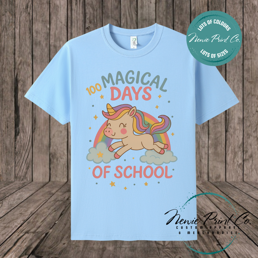 Celebrate 100 Days of School with custom t-shirts! Personalised with names, printed on premium cotton. Fast shipping Australia-wide.
