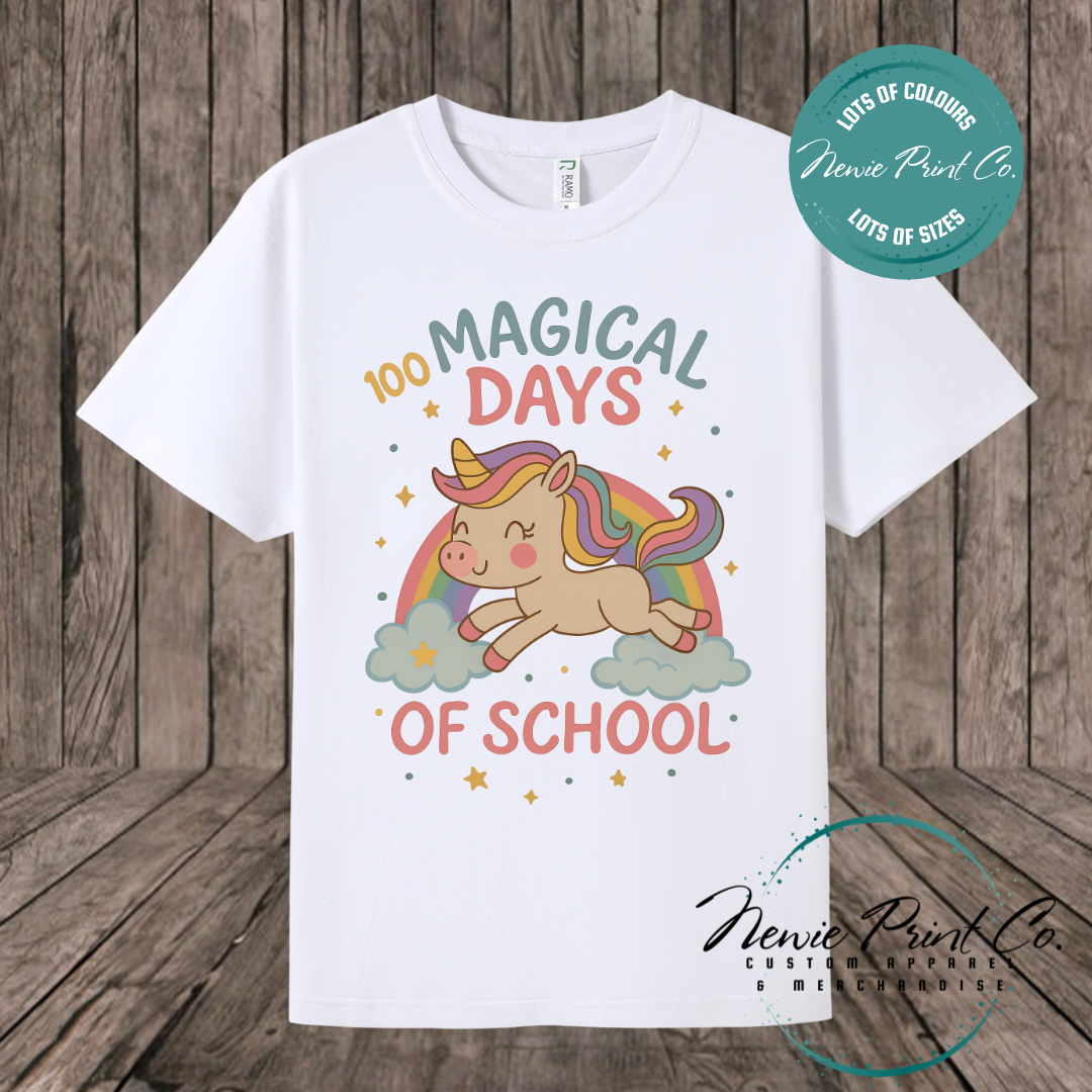 Celebrate 100 Days of School with custom t-shirts! Personalised with names, printed on premium cotton. Fast shipping Australia-wide.