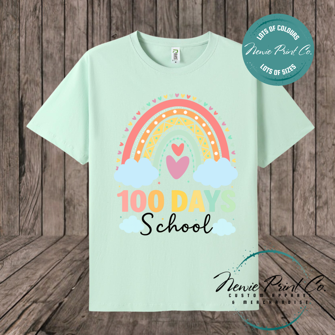 100 Days of School Rainbow - 100 Days of School T-shirt Adults