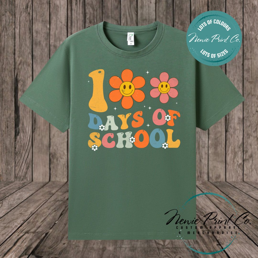 Celebrate 100 Days of School with custom t-shirts! Personalised with names, printed on premium cotton. Fast shipping Australia-wide.