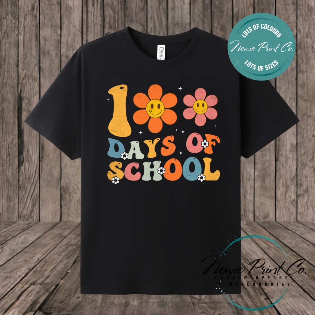 Celebrate 100 Days of School with custom t-shirts! Personalised with names, printed on premium cotton. Fast shipping Australia-wide.