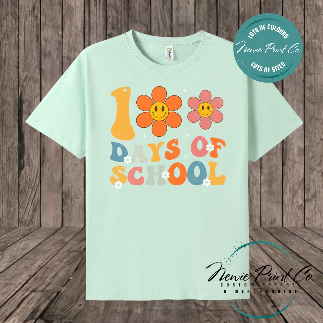 Celebrate 100 Days of School with custom t-shirts! Personalised with names, printed on premium cotton. Fast shipping Australia-wide.