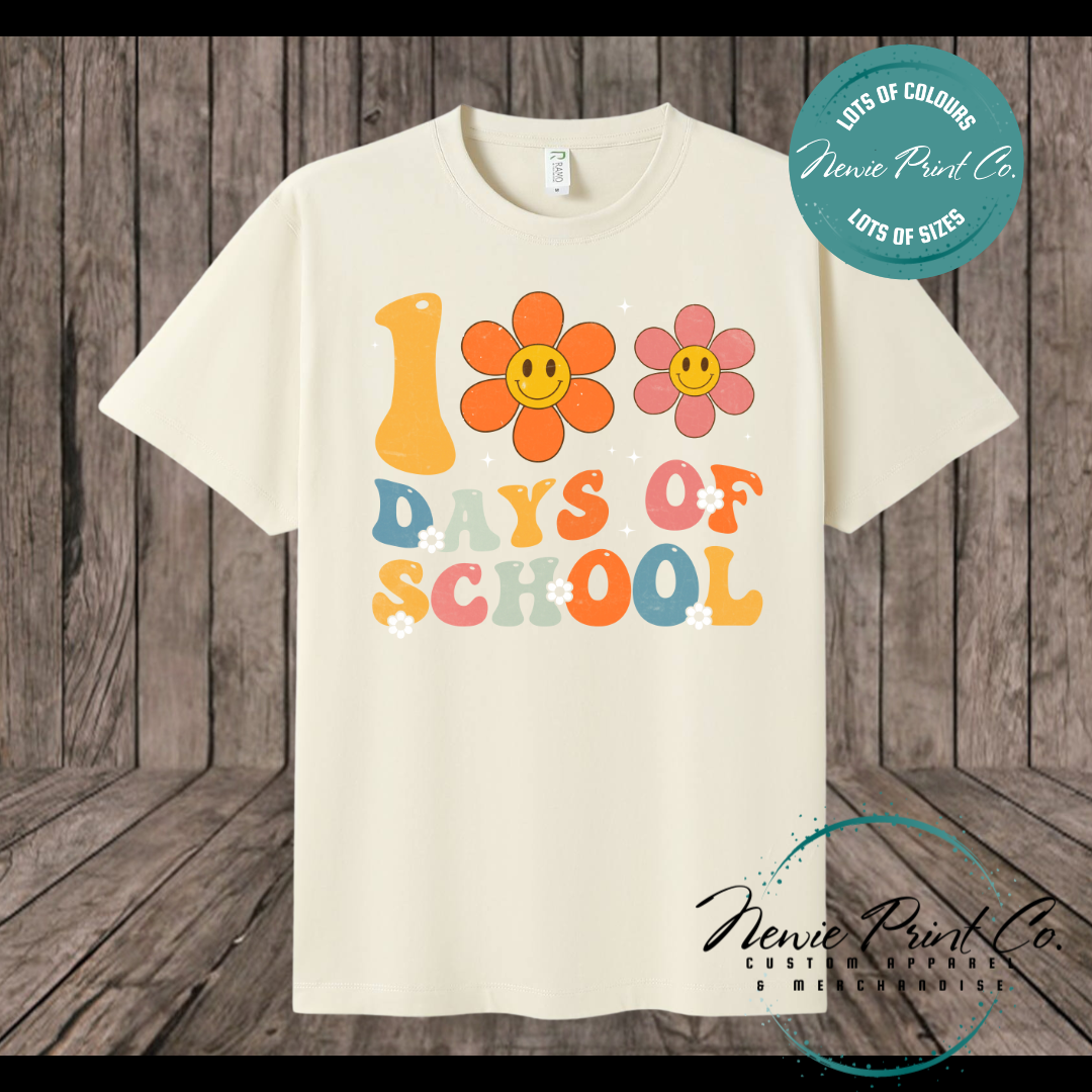 Celebrate 100 Days of School with custom t-shirts! Personalised with names, printed on premium cotton. Fast shipping Australia-wide.