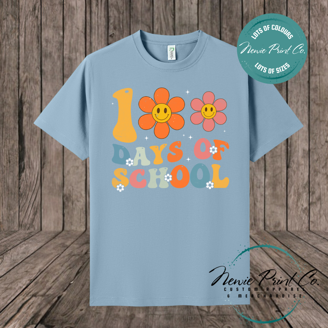 Celebrate 100 Days of School with custom t-shirts! Personalised with names, printed on premium cotton. Fast shipping Australia-wide.