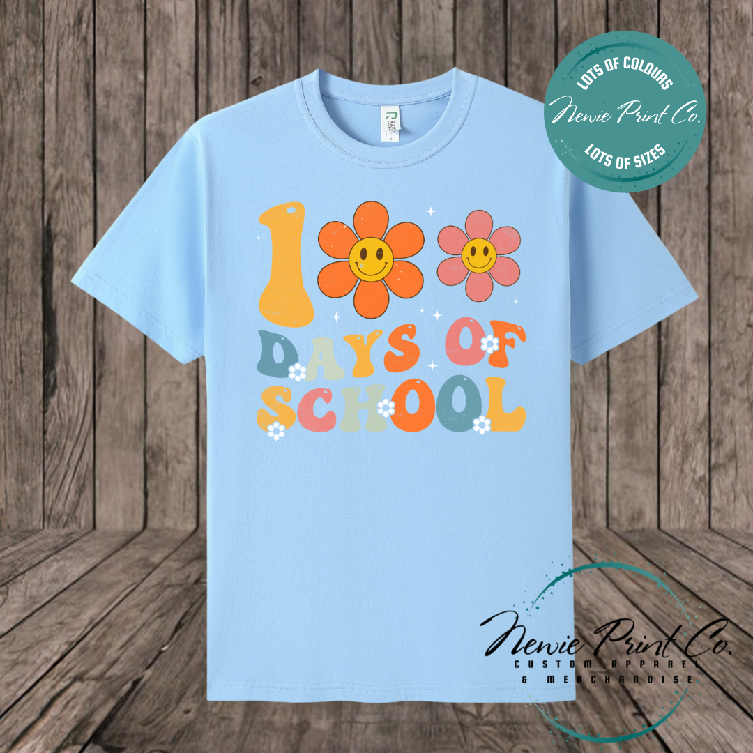 Celebrate 100 Days of School with custom t-shirts! Personalised with names, printed on premium cotton. Fast shipping Australia-wide.