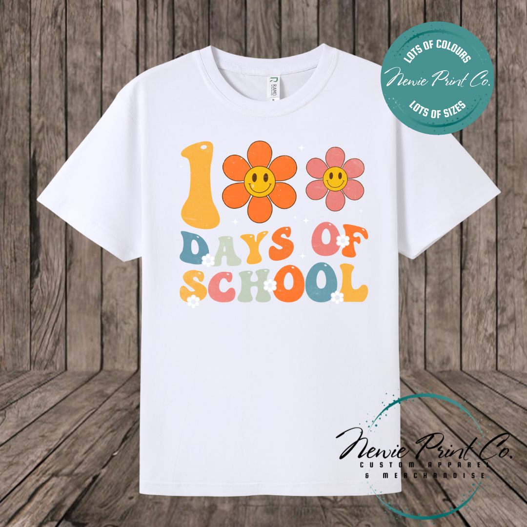 Celebrate 100 Days of School with custom t-shirts! Personalised with names, printed on premium cotton. Fast shipping Australia-wide.