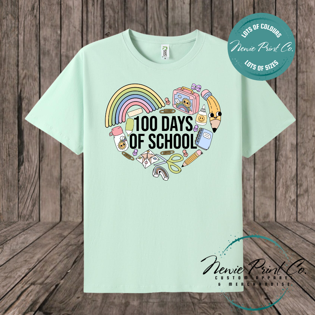 Celebrate 100 Days of School with custom t-shirts! Personalised with names, printed on premium cotton. Fast shipping Australia-wide.