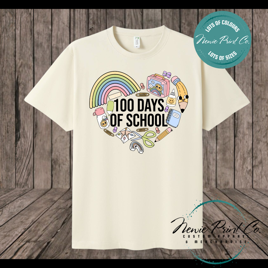 Celebrate 100 Days of School with custom t-shirts! Personalised with names, printed on premium cotton. Fast shipping Australia-wide.