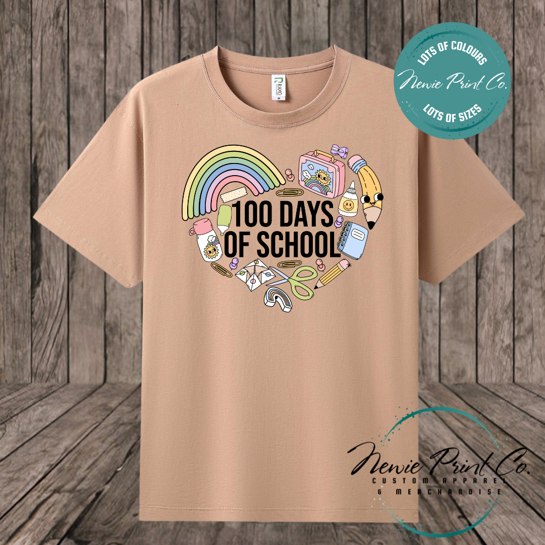 Celebrate 100 Days of School with custom t-shirts! Personalised with names, printed on premium cotton. Fast shipping Australia-wide.