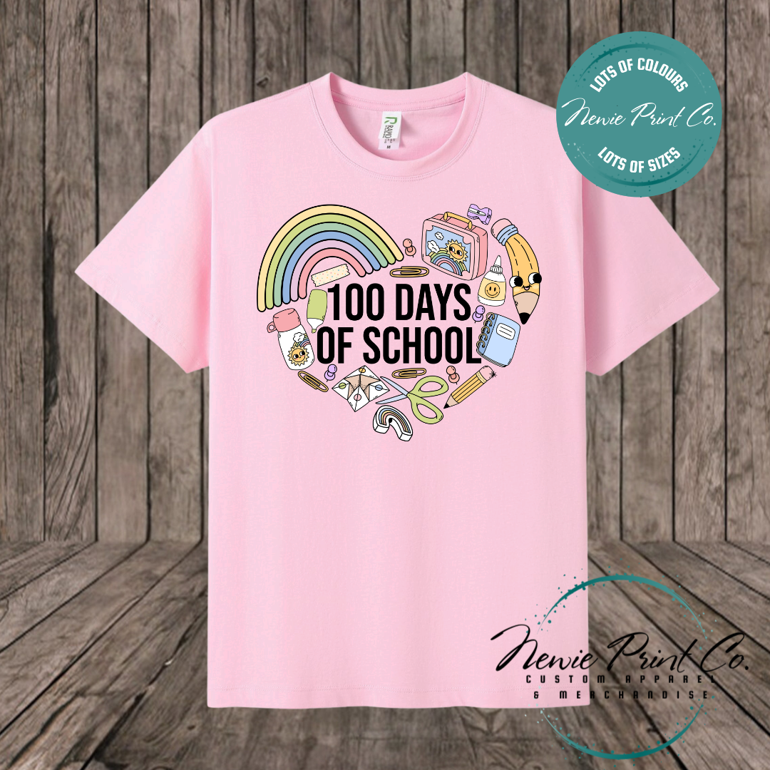 Celebrate 100 Days of School with custom t-shirts! Personalised with names, printed on premium cotton. Fast shipping Australia-wide.