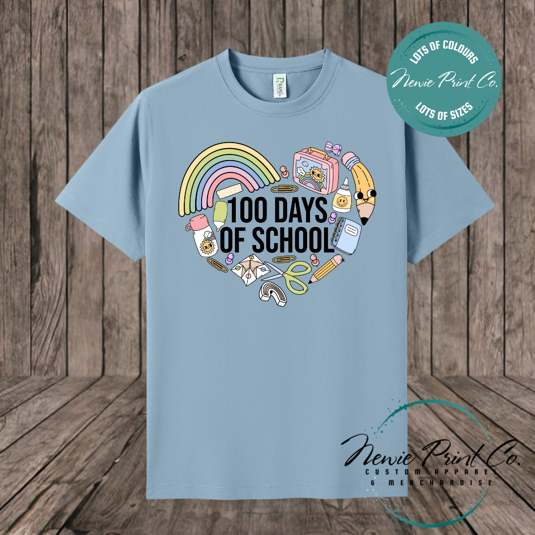 Celebrate 100 Days of School with custom t-shirts! Personalised with names, printed on premium cotton. Fast shipping Australia-wide.