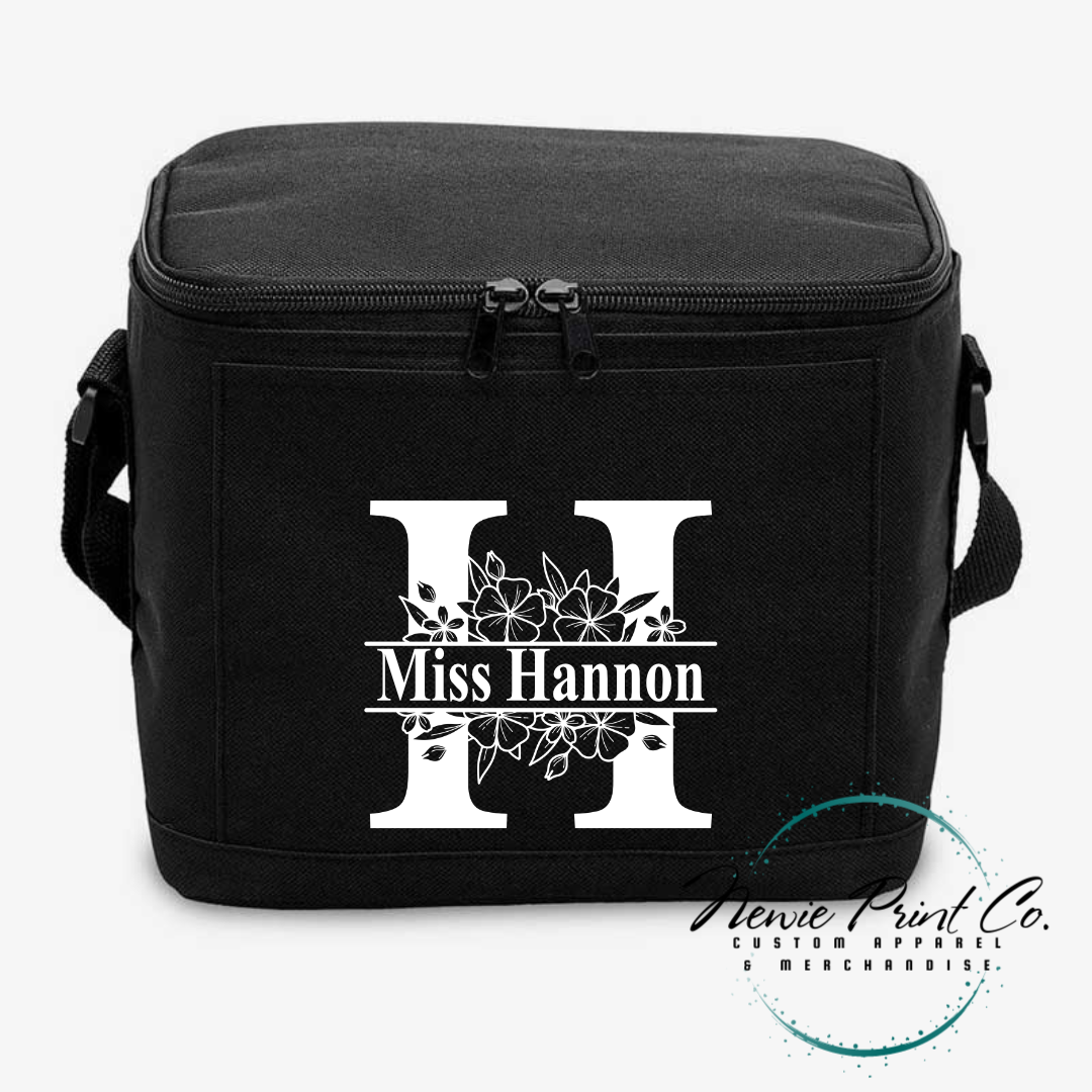 Split Monogram Custom Cooler Bags - 6 Pack Cooler