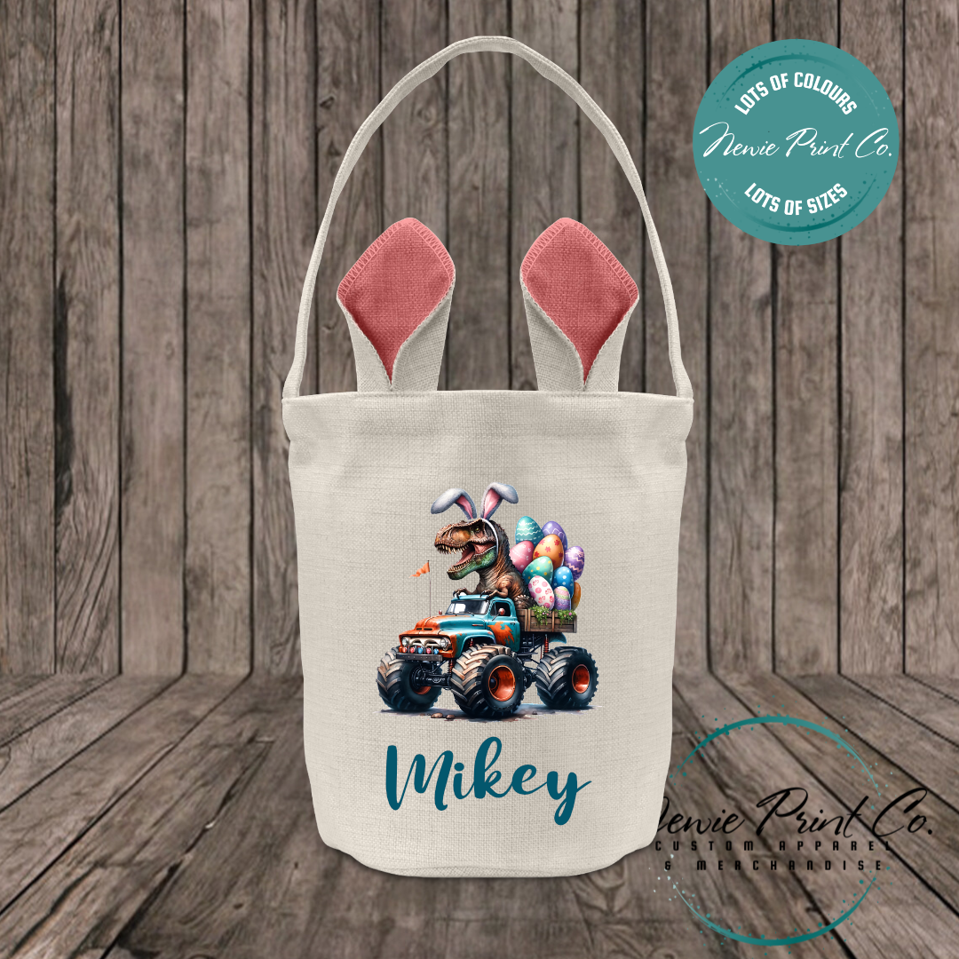 Monster Truck Dino - Easter Bunny Ear Tote