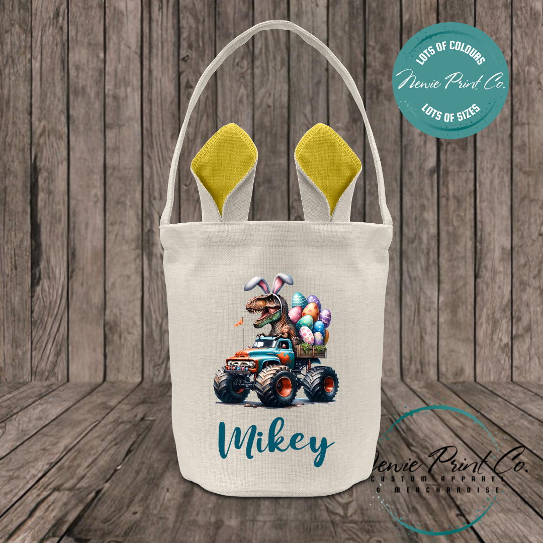 Monster Truck Dino - Easter Bunny Ear Tote