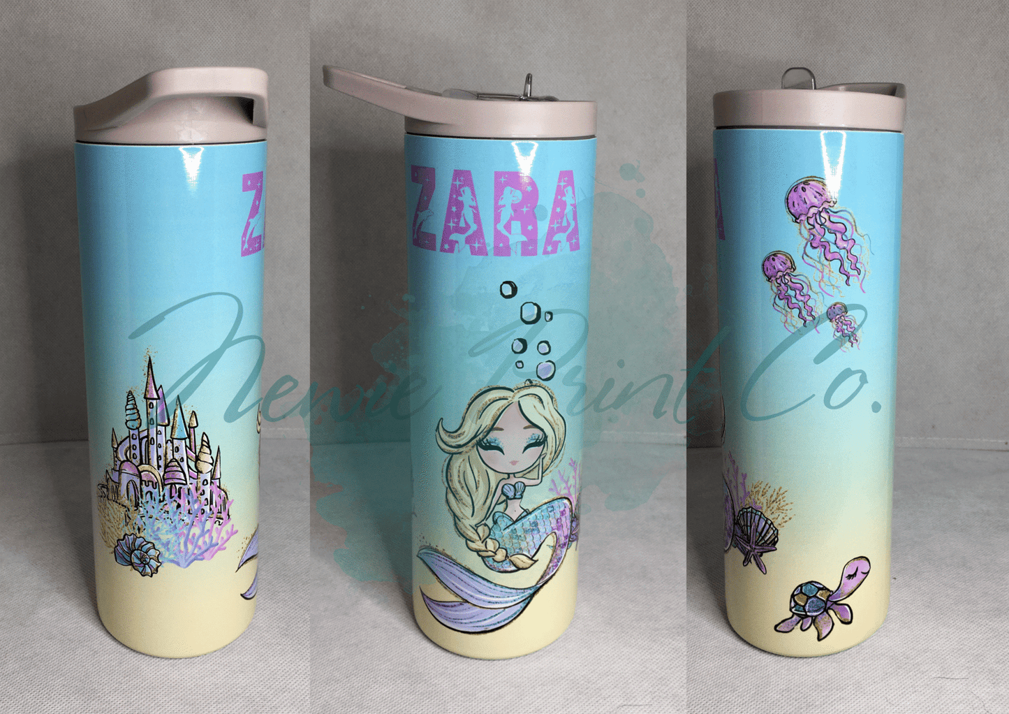 Our personalized 20oz (690ml) insulated drink bottles tumblers can be personalized to suit your style. Choose from one of our images or send us a message to create something truly unique. Our tumblers make a beautiful gift or are the perfect addition to and back pack. They are made from Insulated Stainless Steel to keep your drinks warm/cold for longer, come with a push button flip top lid and inner (removable) straw.