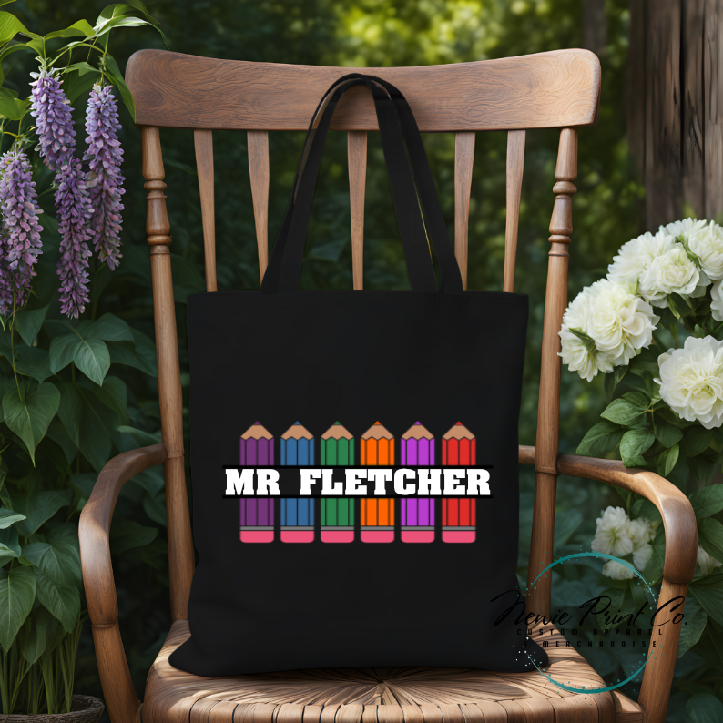 Pencils - Personalized Tote/Library Bags