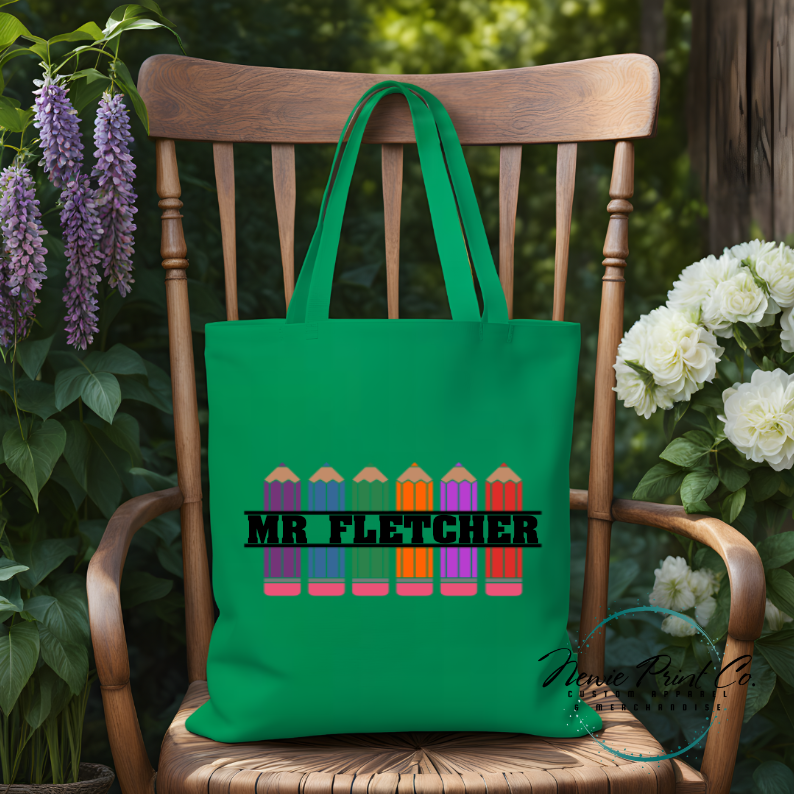 Pencils - Personalized Tote/Library Bags
