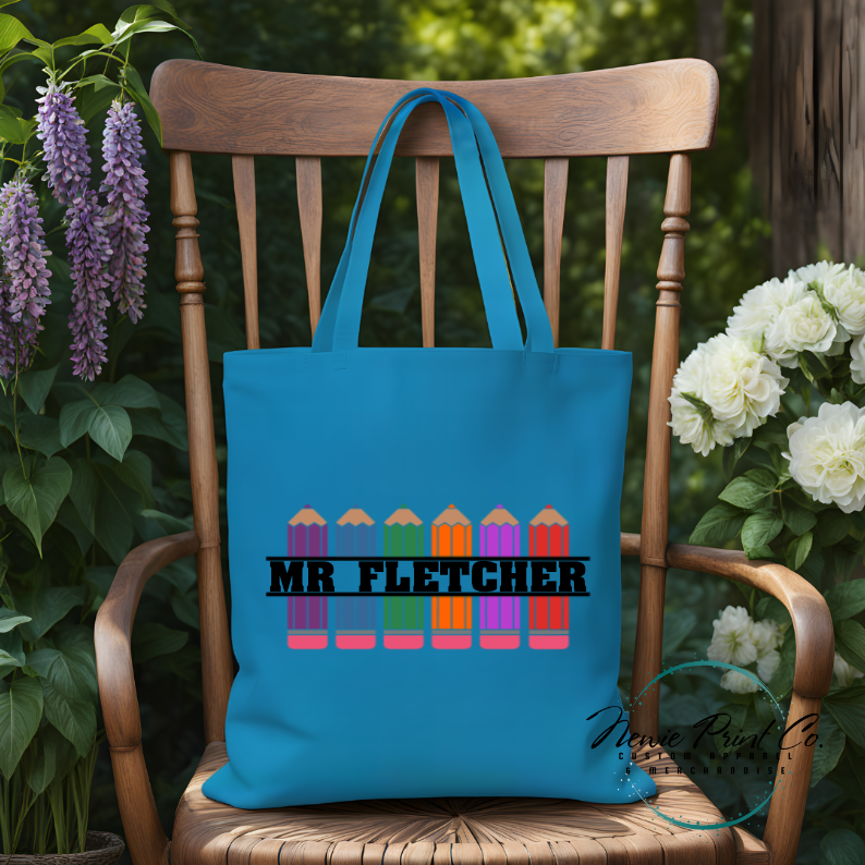 Pencils - Personalized Tote/Library Bags