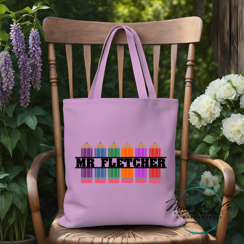 Pencils - Personalized Tote/Library Bags
