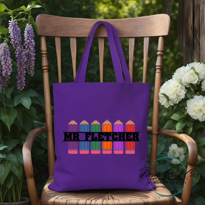 Pencils - Personalized Tote/Library Bags