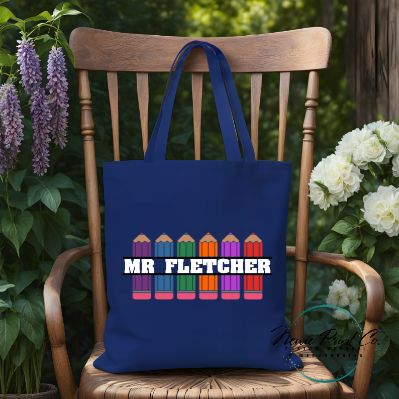 Pencils - Personalized Tote/Library Bags