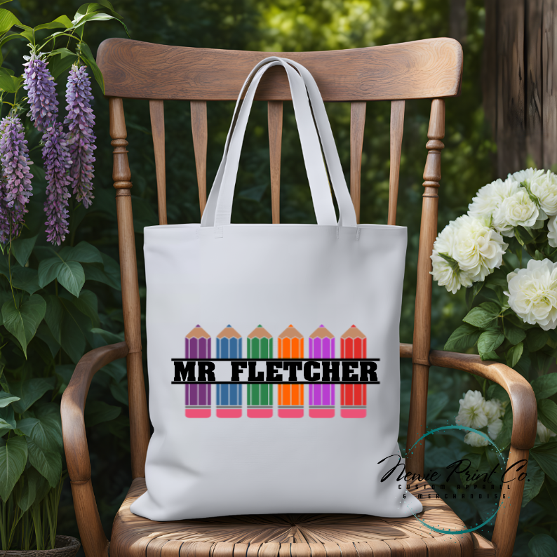 Pencils - Personalized Tote/Library Bags