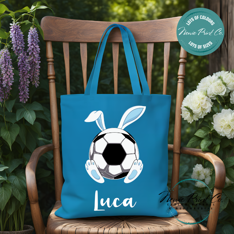 Soccer - Easter Personalized Tote/Library Bag