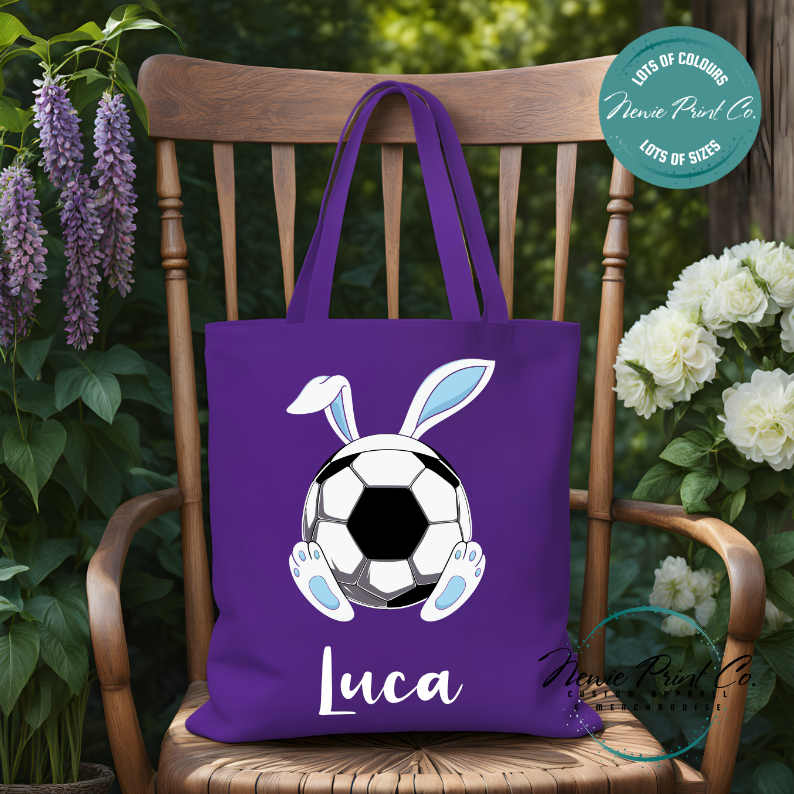 Soccer - Easter Personalized Tote/Library Bag