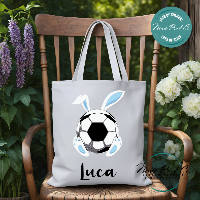 Soccer - Easter Personalized Tote/Library Bag