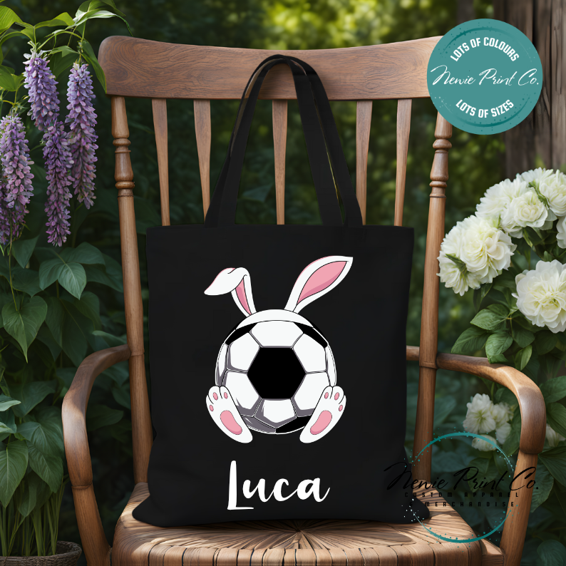 Soccer - Easter Personalized Tote/Library Bag