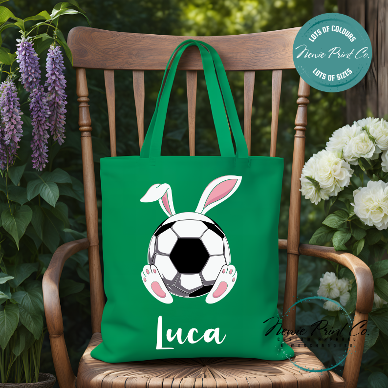 Soccer - Easter Personalized Tote/Library Bag