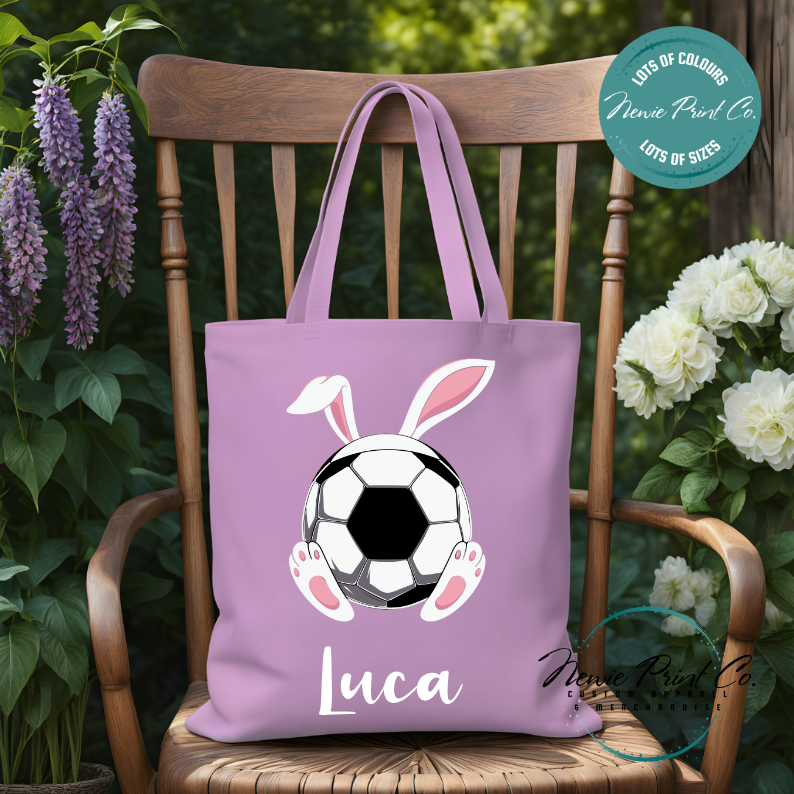 Soccer - Easter Personalized Tote/Library Bag