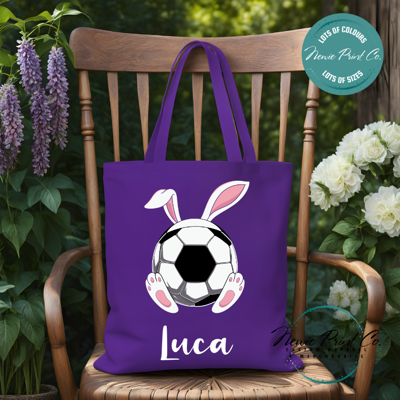 Soccer - Easter Personalized Tote/Library Bag