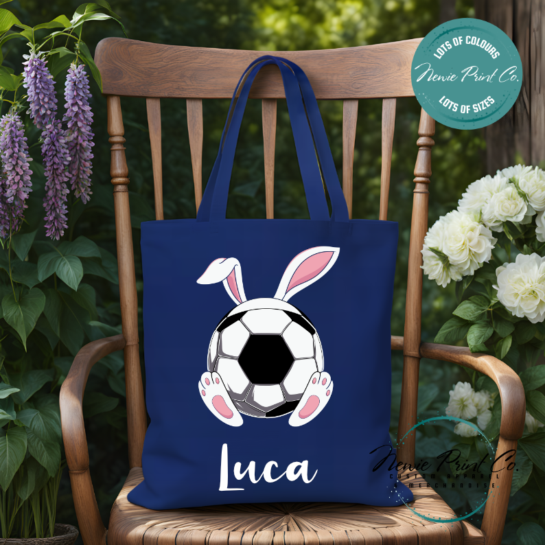 Soccer - Easter Personalized Tote/Library Bag