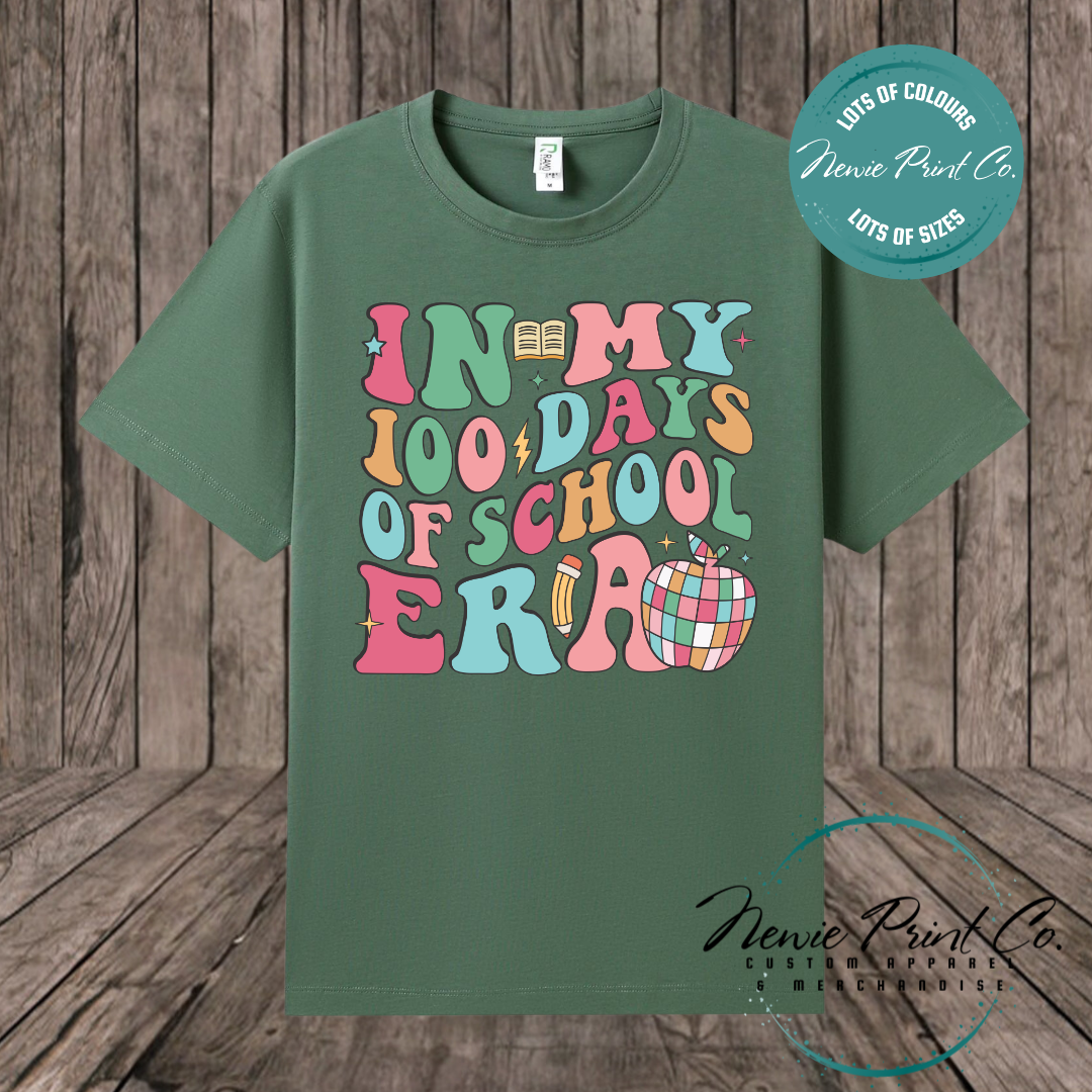 Celebrate 100 Days of School with custom t-shirts! Personalised with names, printed on premium cotton. Fast shipping Australia-wide.