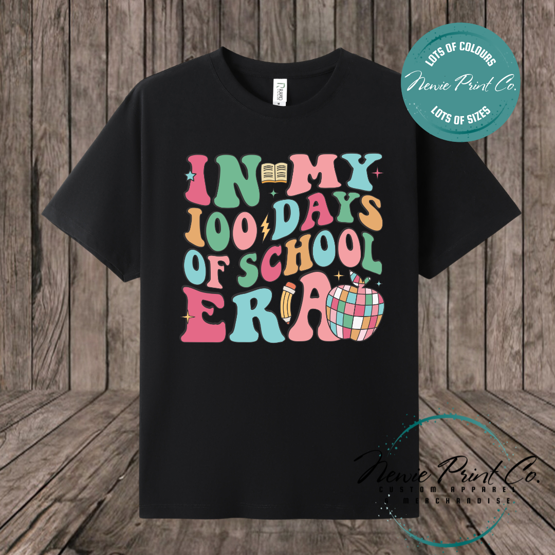 Celebrate 100 Days of School with custom t-shirts! Personalised with names, printed on premium cotton. Fast shipping Australia-wide.