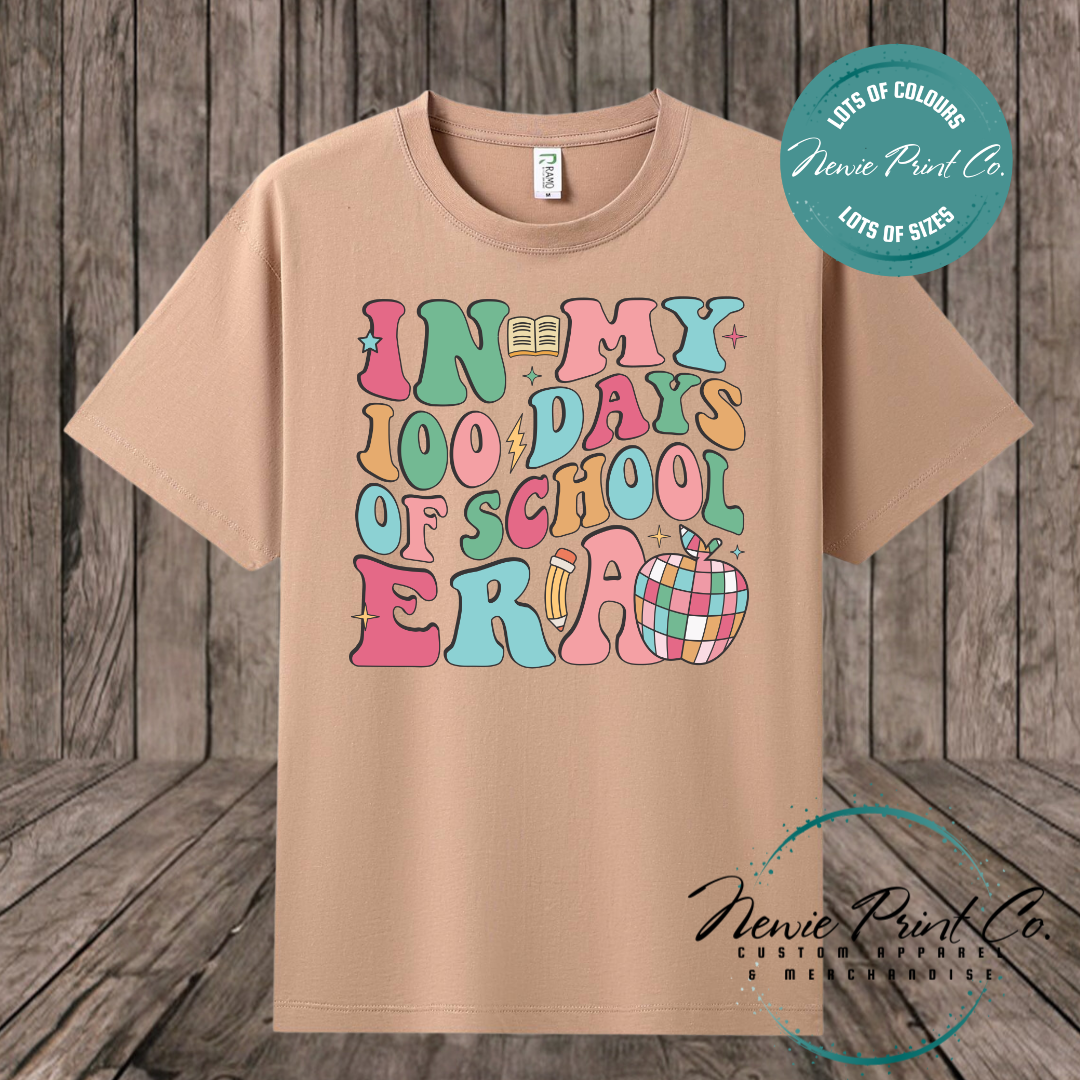 Celebrate 100 Days of School with custom t-shirts! Personalised with names, printed on premium cotton. Fast shipping Australia-wide.