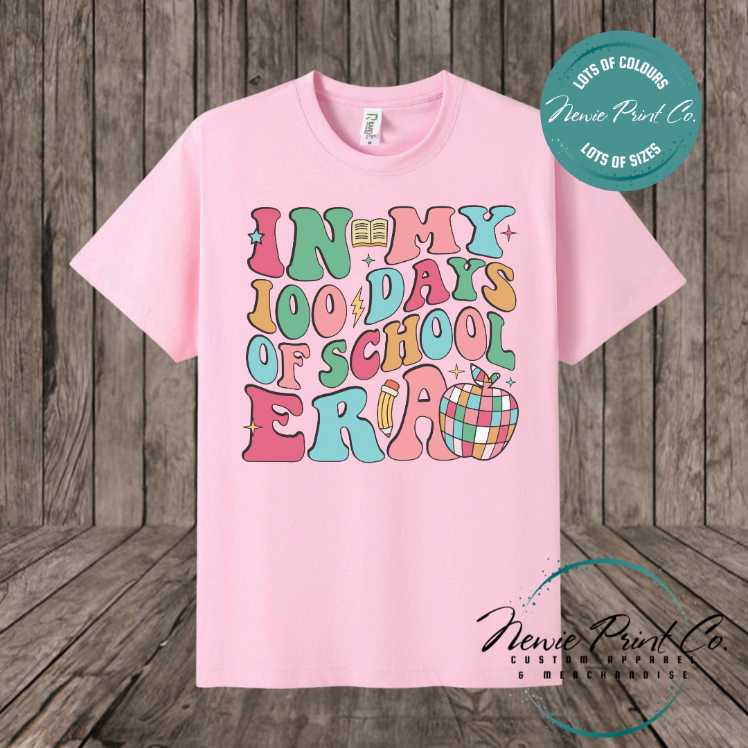 Celebrate 100 Days of School with custom t-shirts! Personalised with names, printed on premium cotton. Fast shipping Australia-wide.