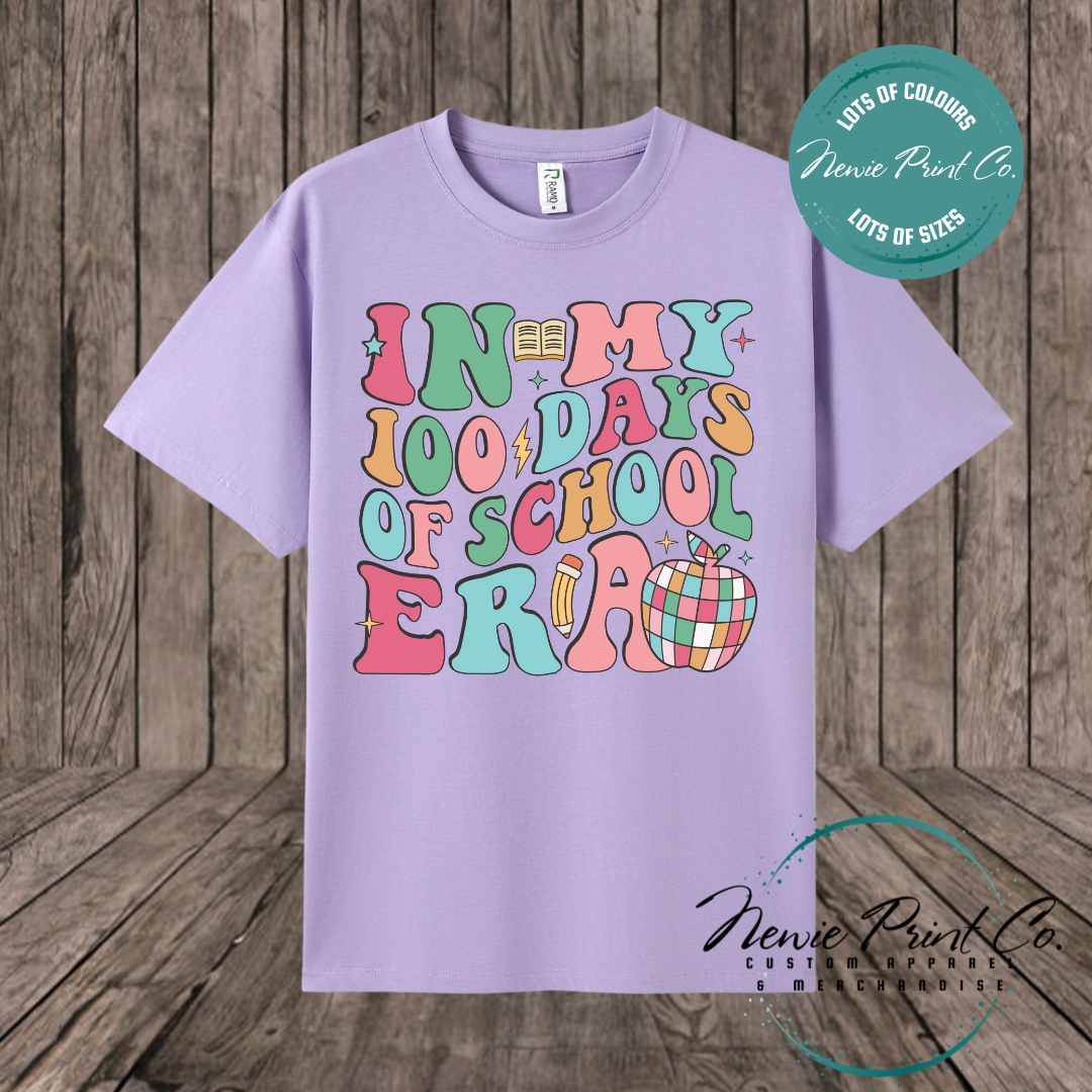 Celebrate 100 Days of School with custom t-shirts! Personalised with names, printed on premium cotton. Fast shipping Australia-wide.