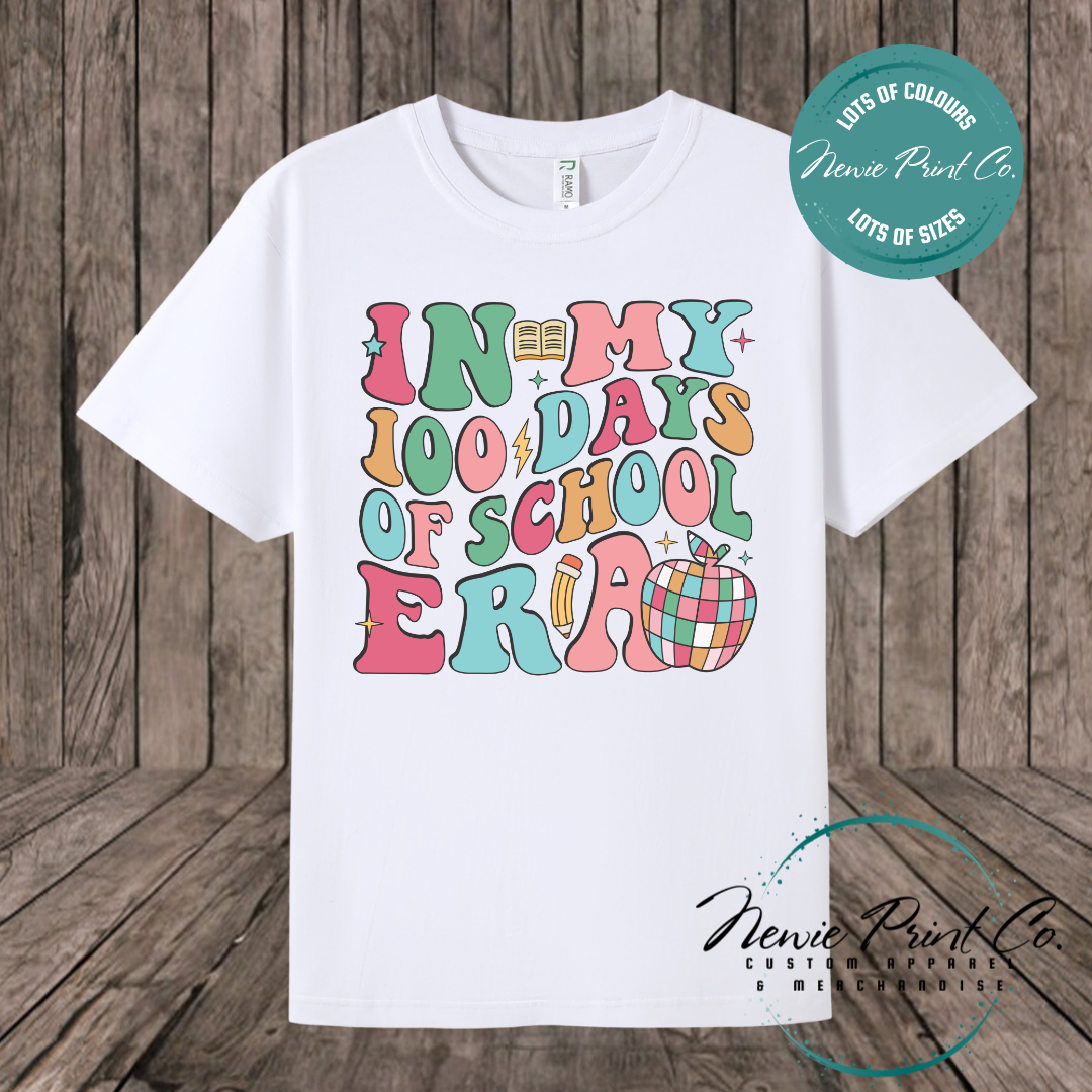 Celebrate 100 Days of School with custom t-shirts! Personalised with names, printed on premium cotton. Fast shipping Australia-wide.
