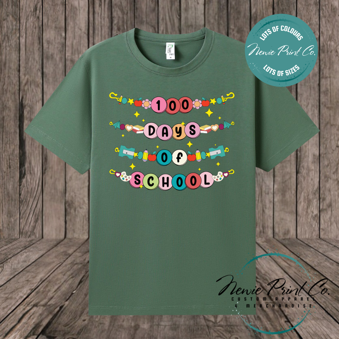 Celebrate 100 Days of School with custom t-shirts! Personalised with names, printed on premium cotton. Fast shipping Australia-wide.