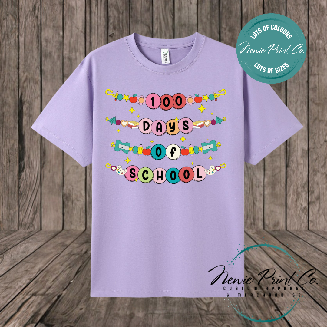 Celebrate 100 Days of School with custom t-shirts! Personalised with names, printed on premium cotton. Fast shipping Australia-wide.