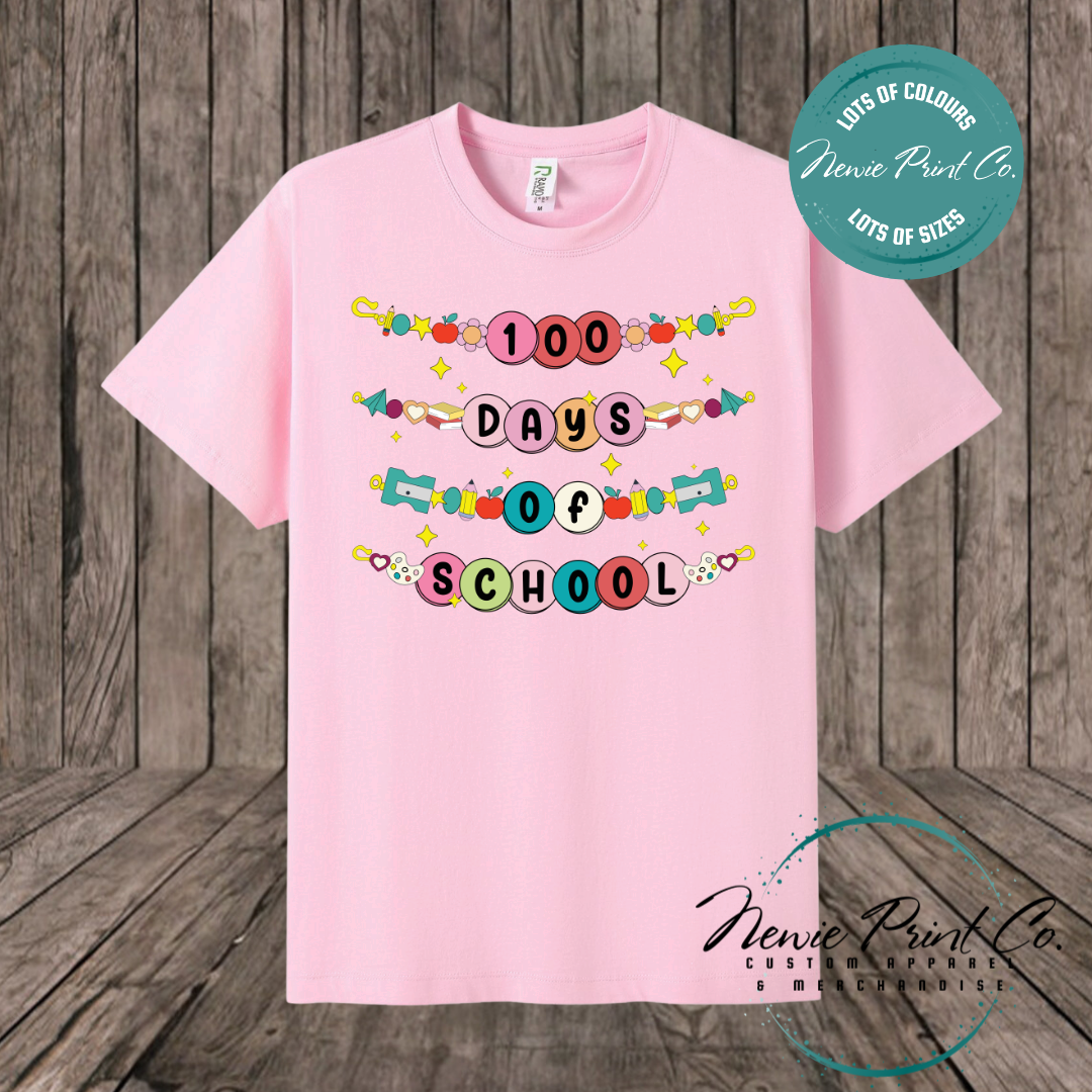 Celebrate 100 Days of School with custom t-shirts! Personalised with names, printed on premium cotton. Fast shipping Australia-wide.