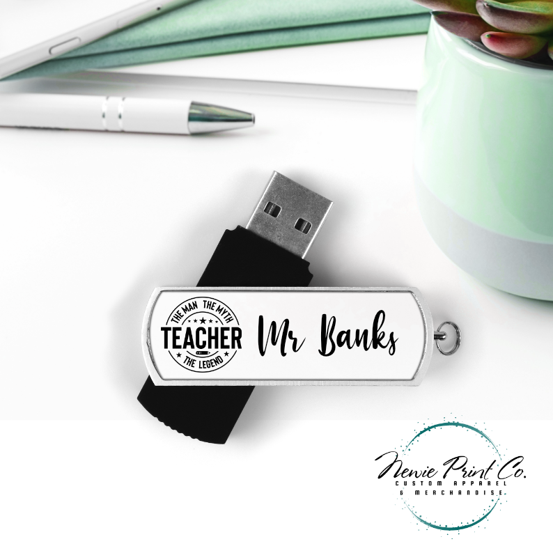 custom printed usb for teacher the man the myth the legend